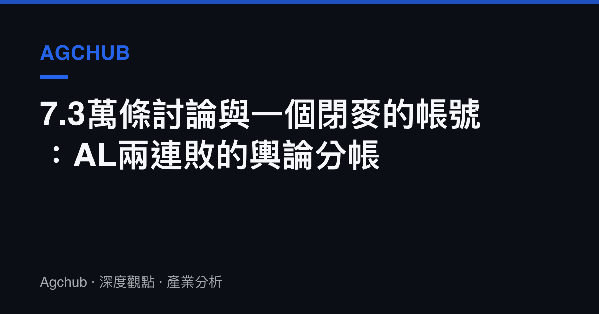 7.3萬條討論與一個閉麥的帳號：AL兩連敗的輿論分帳