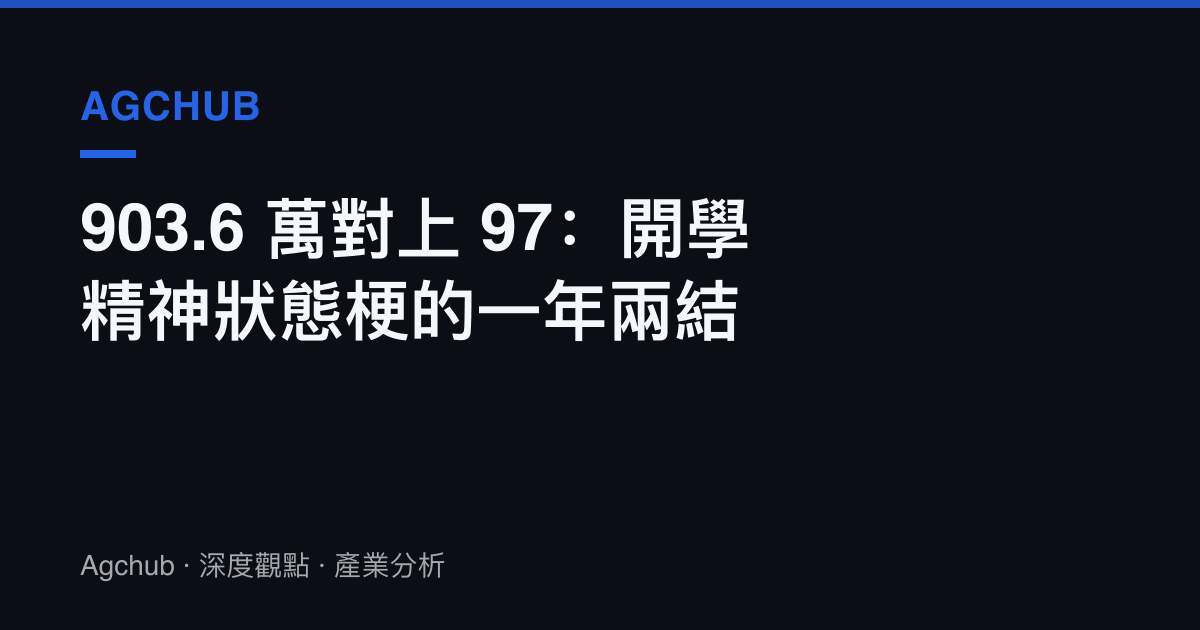 903.6 萬對上 97：開學精神狀態梗的一年兩結