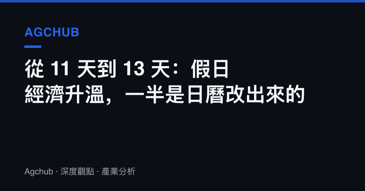從 11 天到 13 天：假日經濟升溫，一半是日曆改出來的
