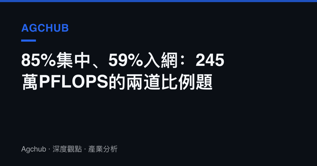 85%集中、59%入網：245萬PFLOPS的兩道比例題