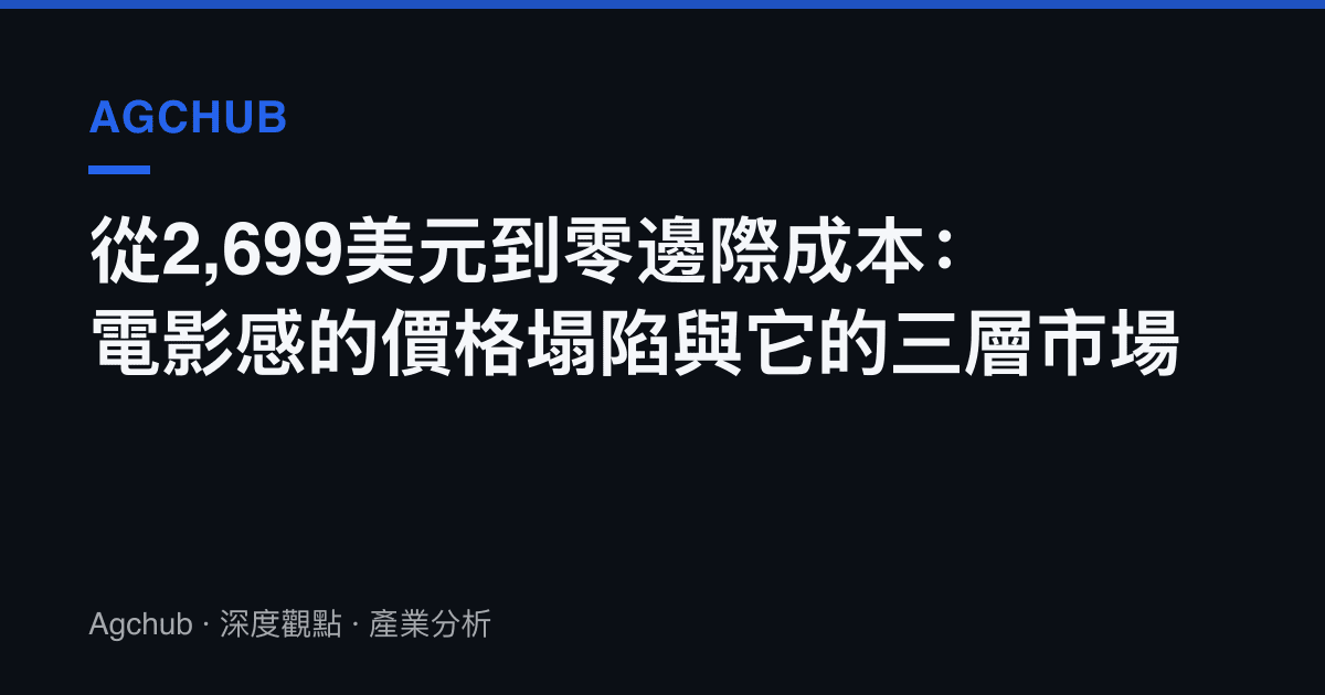 從2,699美元到零邊際成本：電影感的價格塌陷與它的三層市場