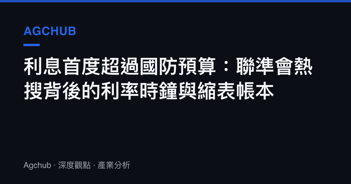 利息首度超過國防預算：聯準會熱搜背後的利率時鐘與縮表帳本
