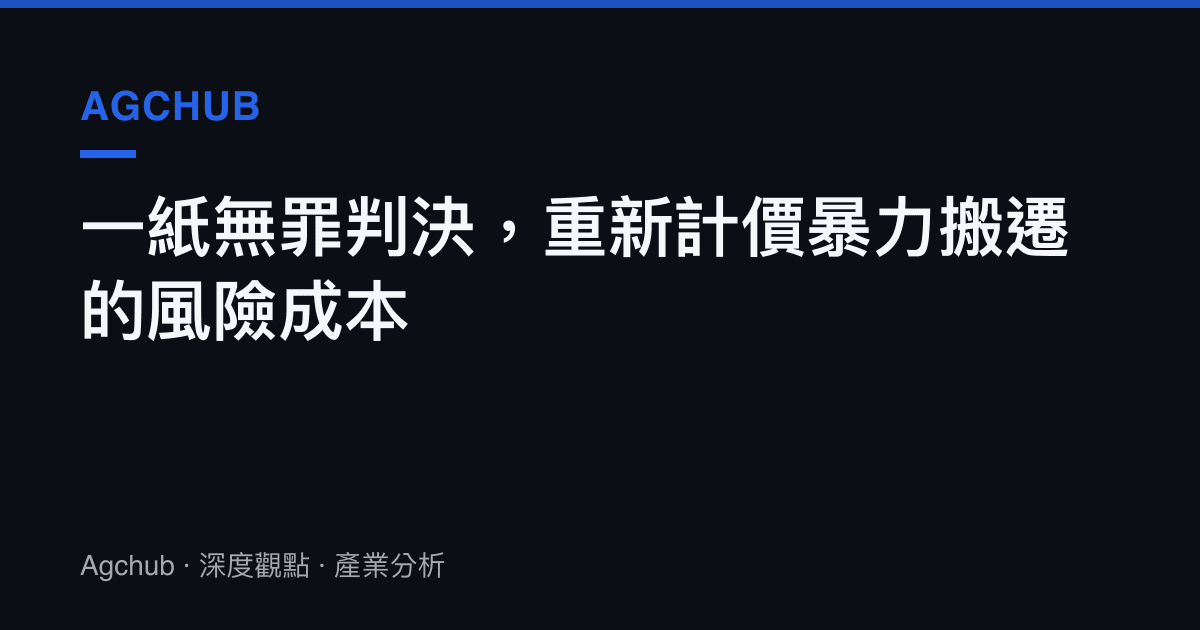 一紙無罪判決，重新計價暴力搬遷的風險成本