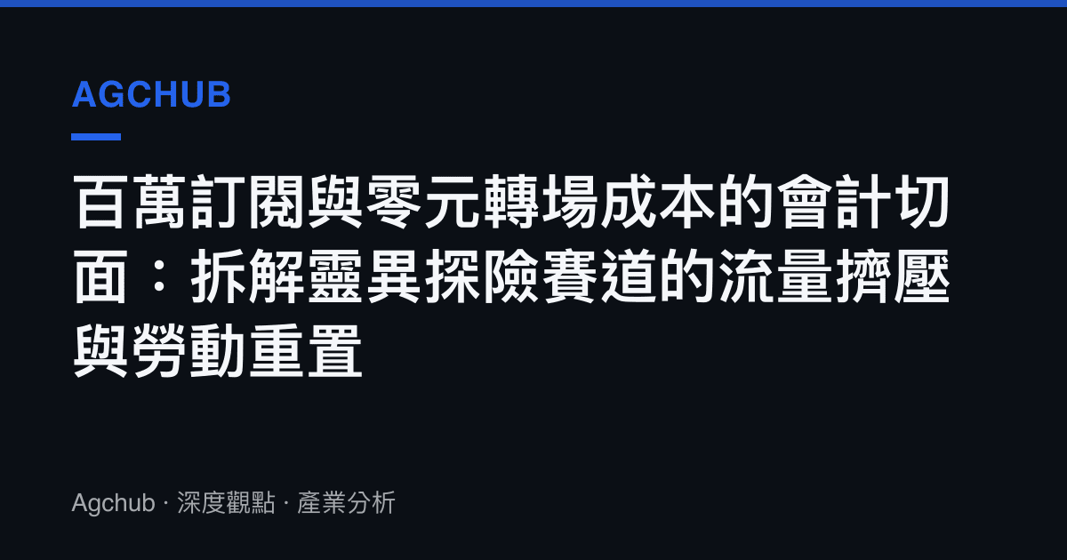 百萬訂閱與零元轉場成本的會計切面：拆解靈異探險賽道的流量擠壓與勞動重置