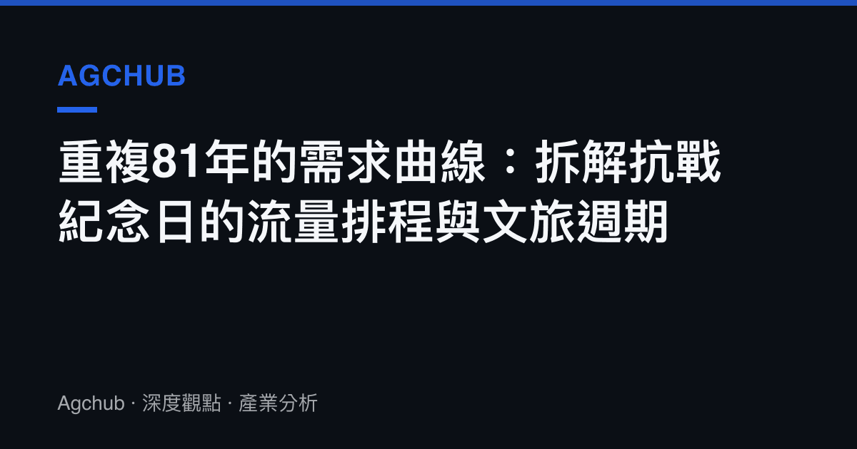 重複81年的需求曲線：拆解抗戰紀念日的流量排程與文旅週期