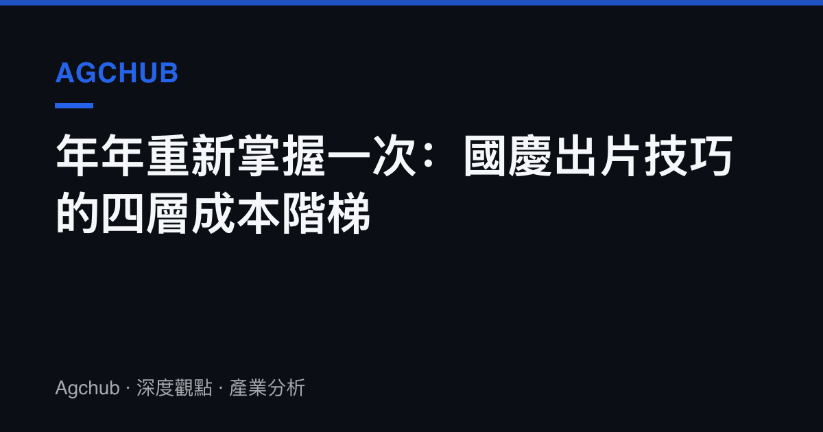 年年重新掌握一次：國慶出片技巧的四層成本階梯