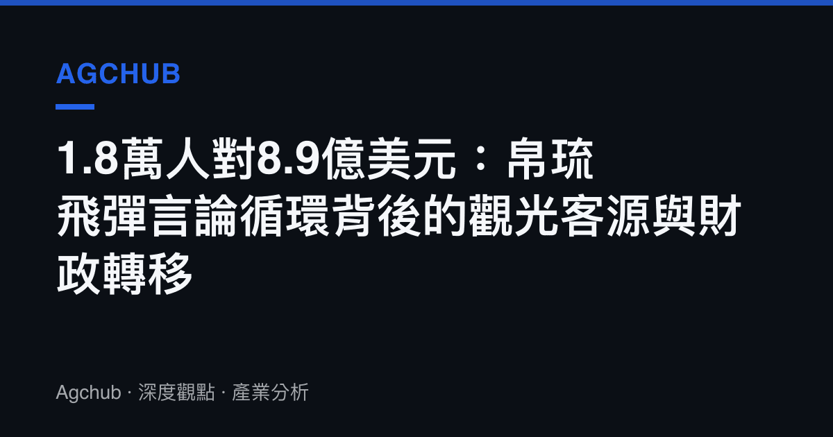 1.8萬人對8.9億美元：帛琉飛彈言論循環背後的觀光客源與財政轉移