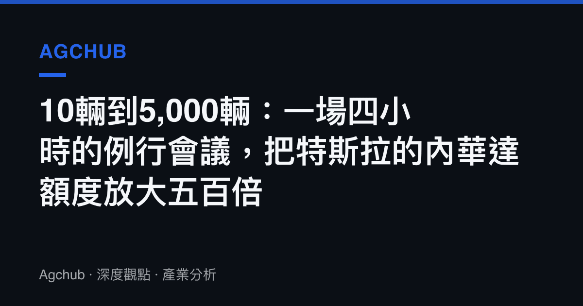10輛到5,000輛：一場四小時的例行會議，把特斯拉的內華達額度放大五百倍