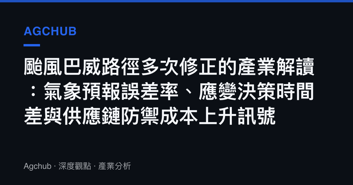 颱風巴威路徑多次修正的產業解讀：氣象預報誤差率、應變決策時間差與供應鏈防禦成本上升訊號