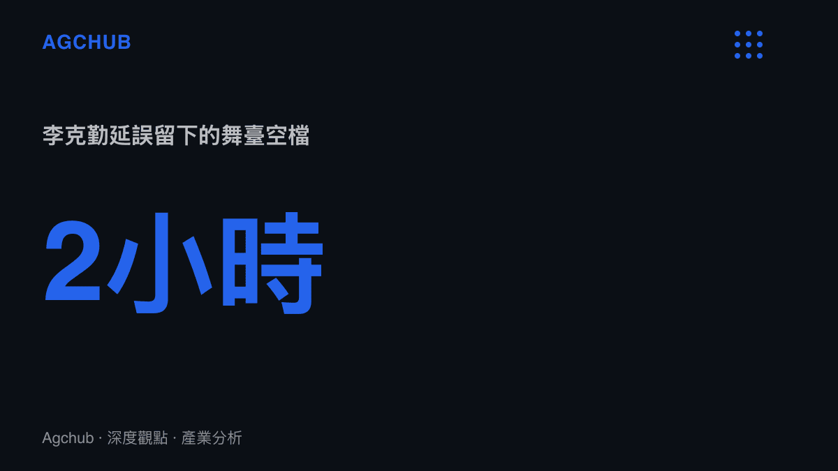 統計圖卡呈現包頭演唱會上李克勤因航班備降遲到約兩小時，現場留下的舞臺空檔時間長度