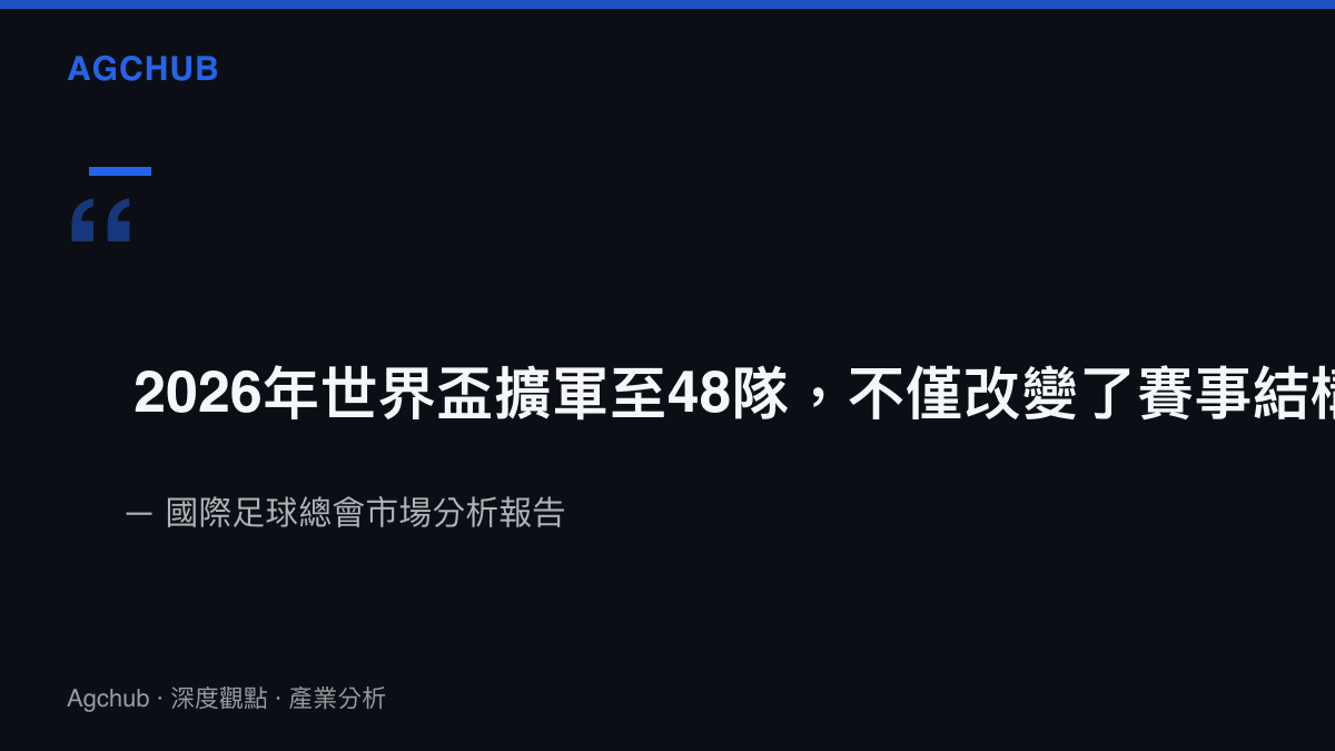 國際足球總會關於2026世界盃擴軍與資本流動的市場分析引言