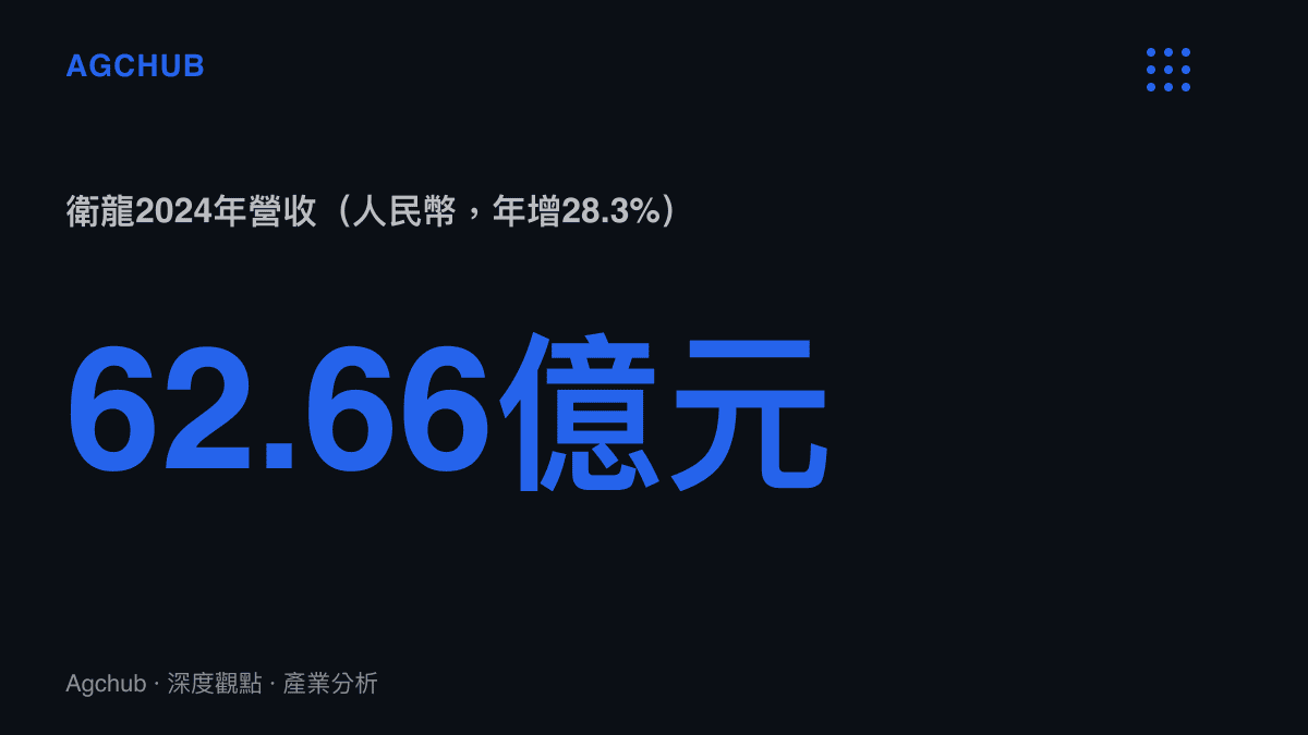 統計圖卡呈現衛龍2024年營收人民幣62.66億元、年增28.3%的體量，代表辣條品類完成資本化後的營收規模