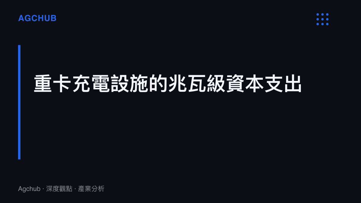 段落標題圖卡，標示重卡充電設施需要兆瓦級別的電力設施資本支出與配套電網改造