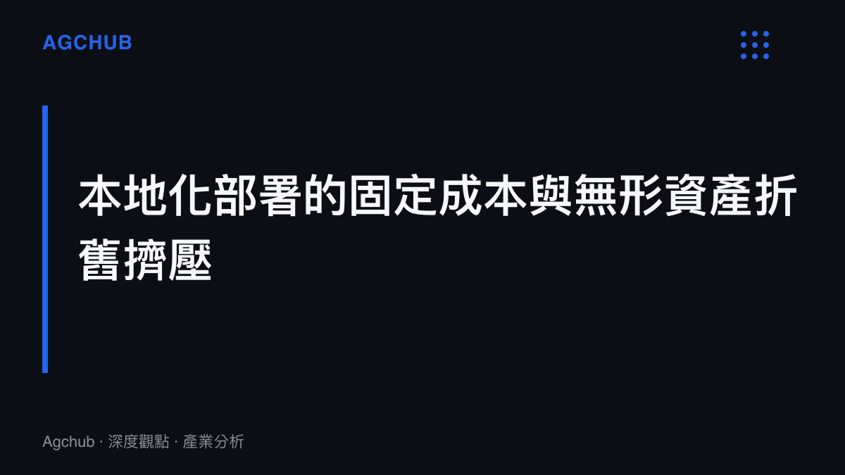 段落標題卡片強調企業進行語言模型本地化部署時必須面對的伺服器固定成本投資與無形資產折舊擠壓