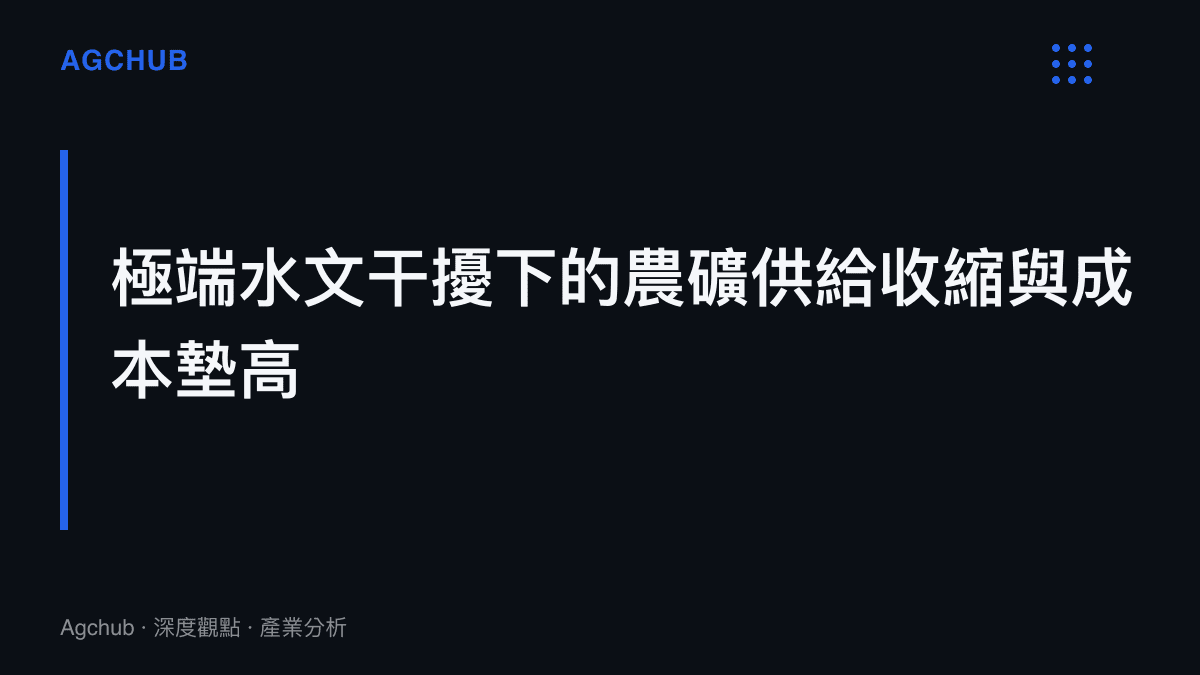 段落標題指出極端水文幹擾將導致農礦產品供給收縮並推升生產成本