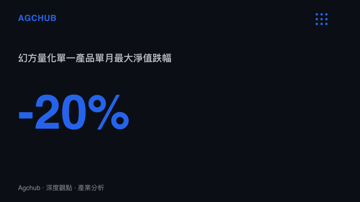 統計數據呈現幻方量化單一產品在單月內面臨超過百分之二十的最大淨值跌幅