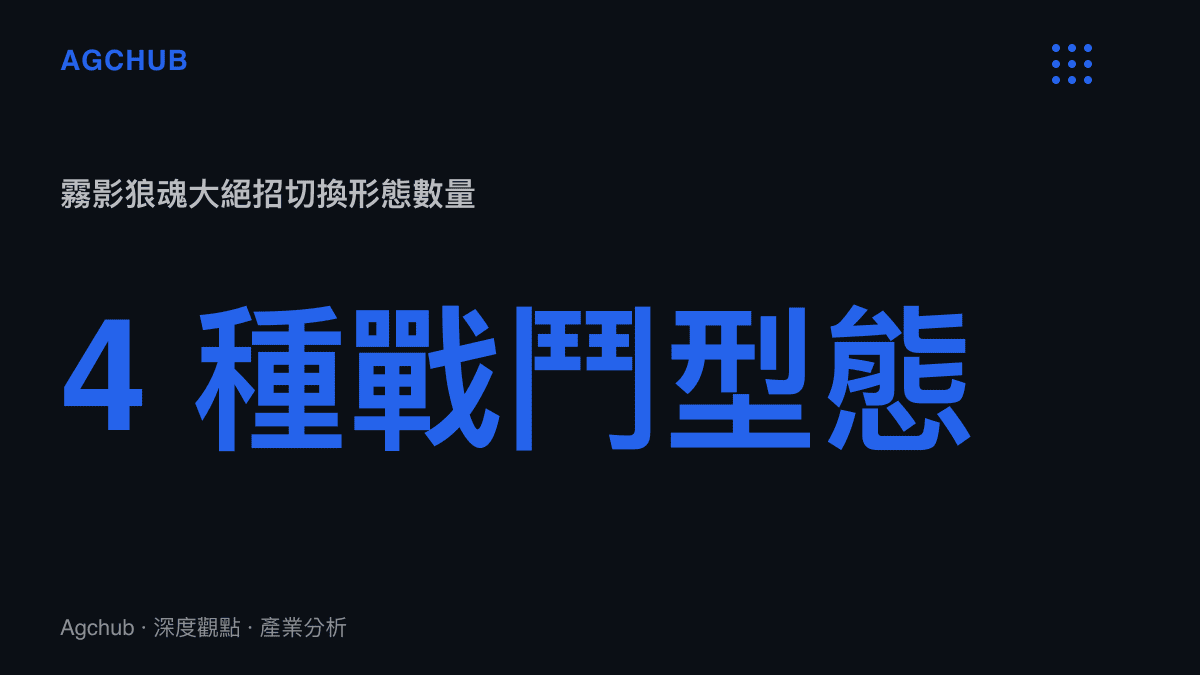 統計圖卡呈現瀾的無雙限定外觀霧影狼魂擁有四種隨大絕招切換的型態