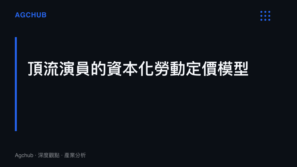 段落標題與視覺化卡片呈現頂級流量演員如何透過粉絲經濟轉換為製作方的預付獲客成本