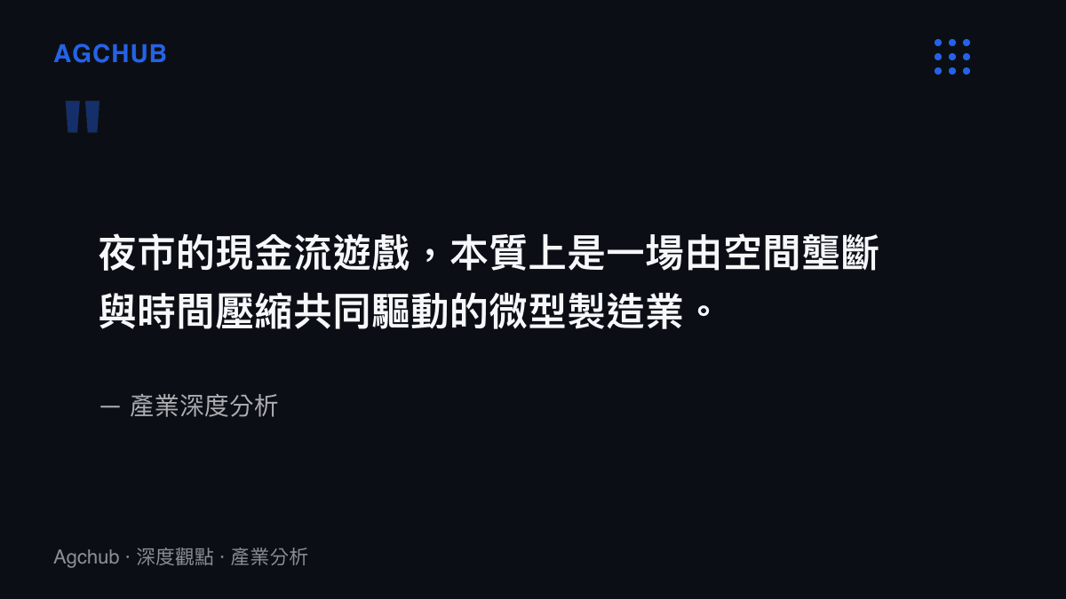 引述指出夜市經濟的底層邏輯是由空間壟斷與極短的交貨時間共同驅動的微型製造業模型。