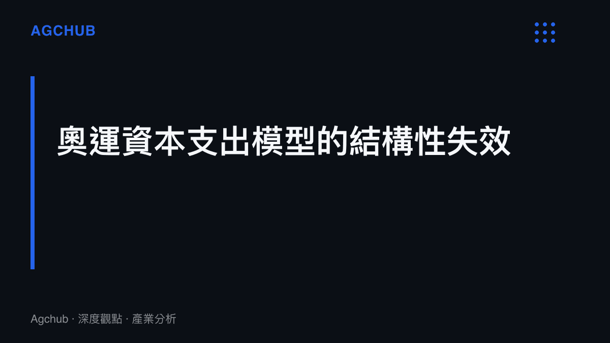 說明現行奧運賽事資本支出模型因高昂場館沉沒成本而面臨結構性失效