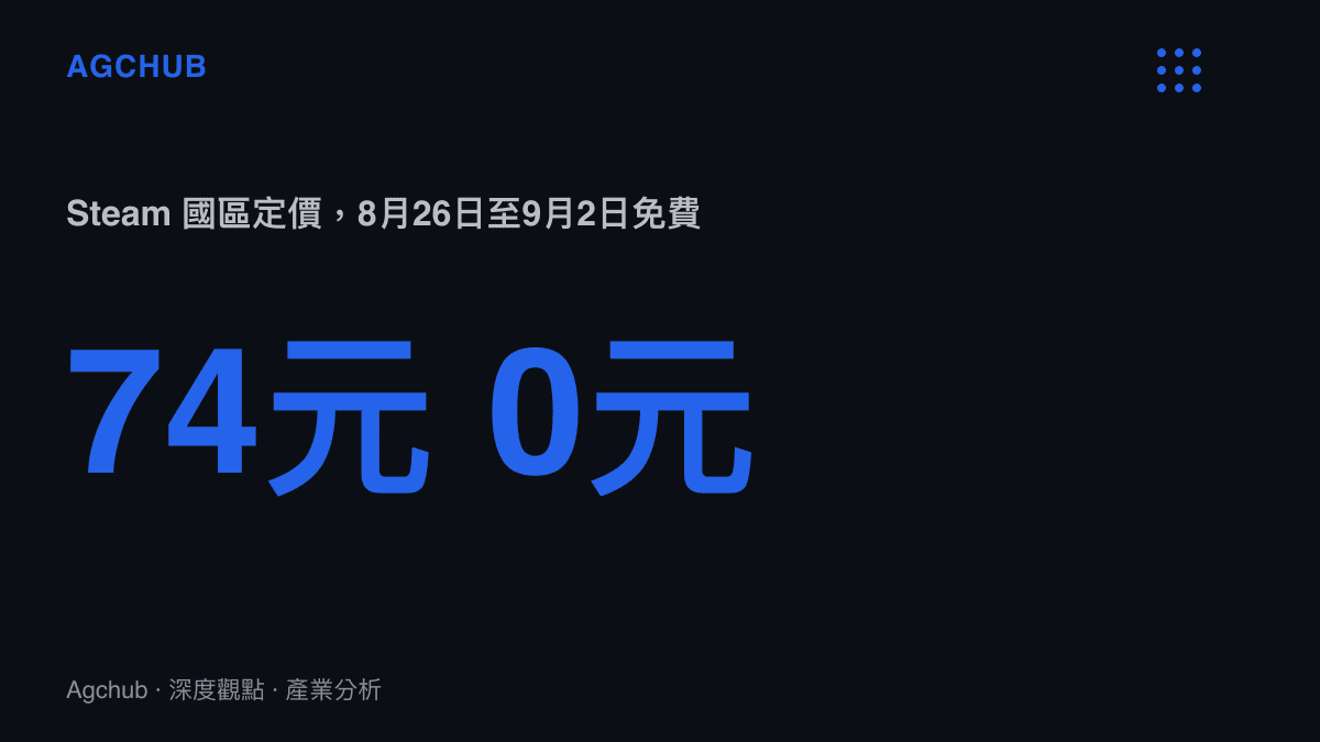原聲帶在Steam國區從人民幣74元降為零元的價格變動，免費兌換窗口自2026年8月26日起至9月2日止