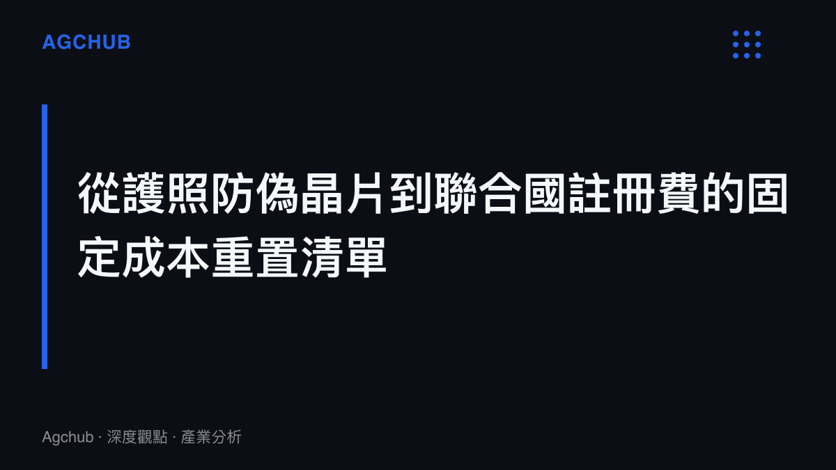 清單列出諾魯變更國名後必須負擔的實體與法定重置成本項目，包含護照底紋模具報廢、民航代碼重新認證與聯合國席位標牌更換等細項。