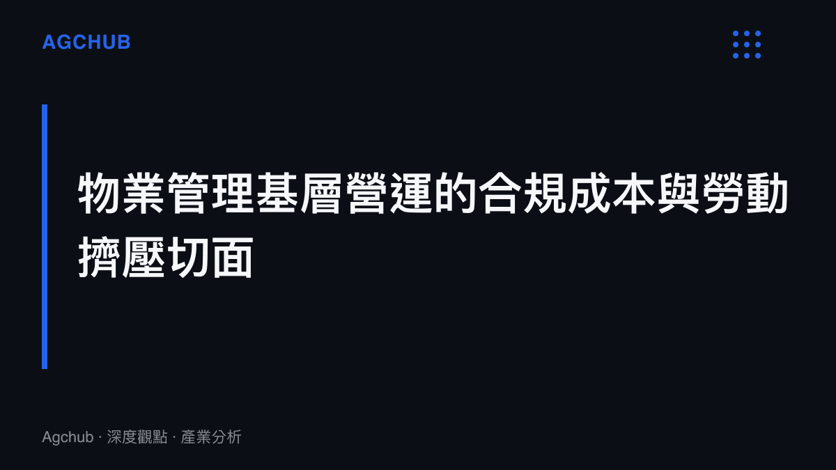 圖卡呈現物業管理產業在勞動邊際成本、社保合規支出與內部控制流程之間的擠壓關係。