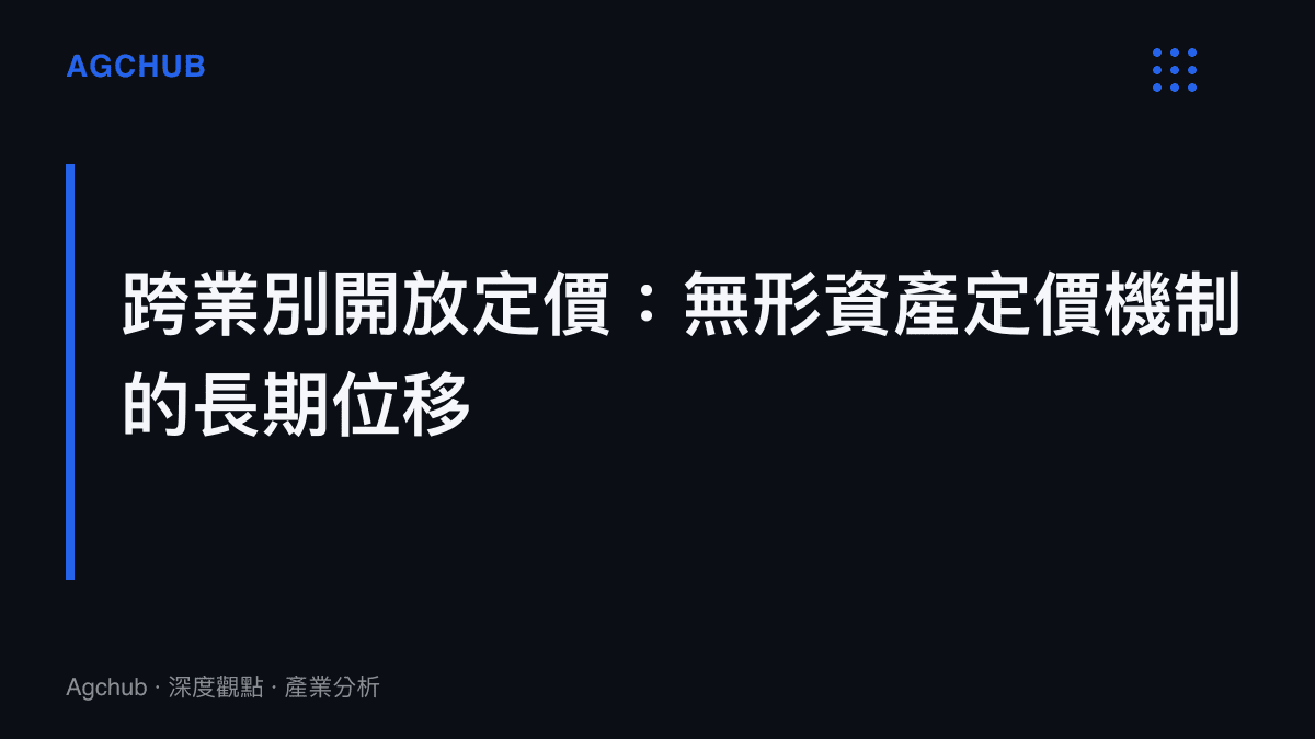 無形資產定價機制從單業別封閉走向跨業別開放的長期趨勢示意圖卡