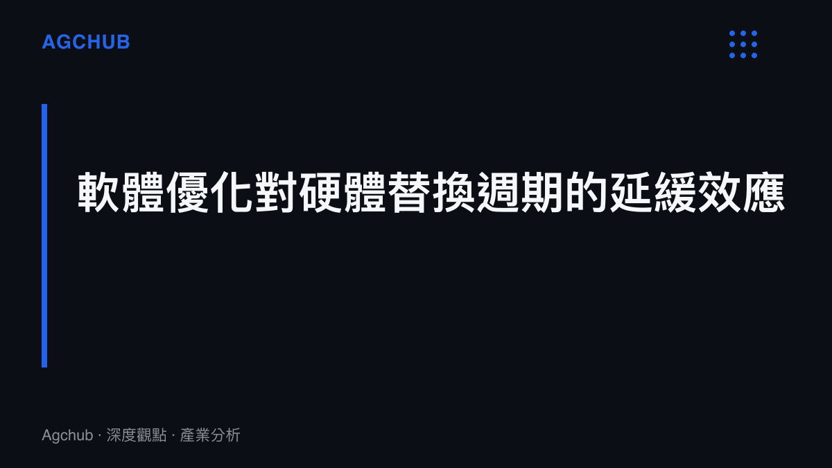 段落小標題圖卡，呈現軟體層面的記憶體優化如何延緩硬體的物理替換週期並加深平臺依賴