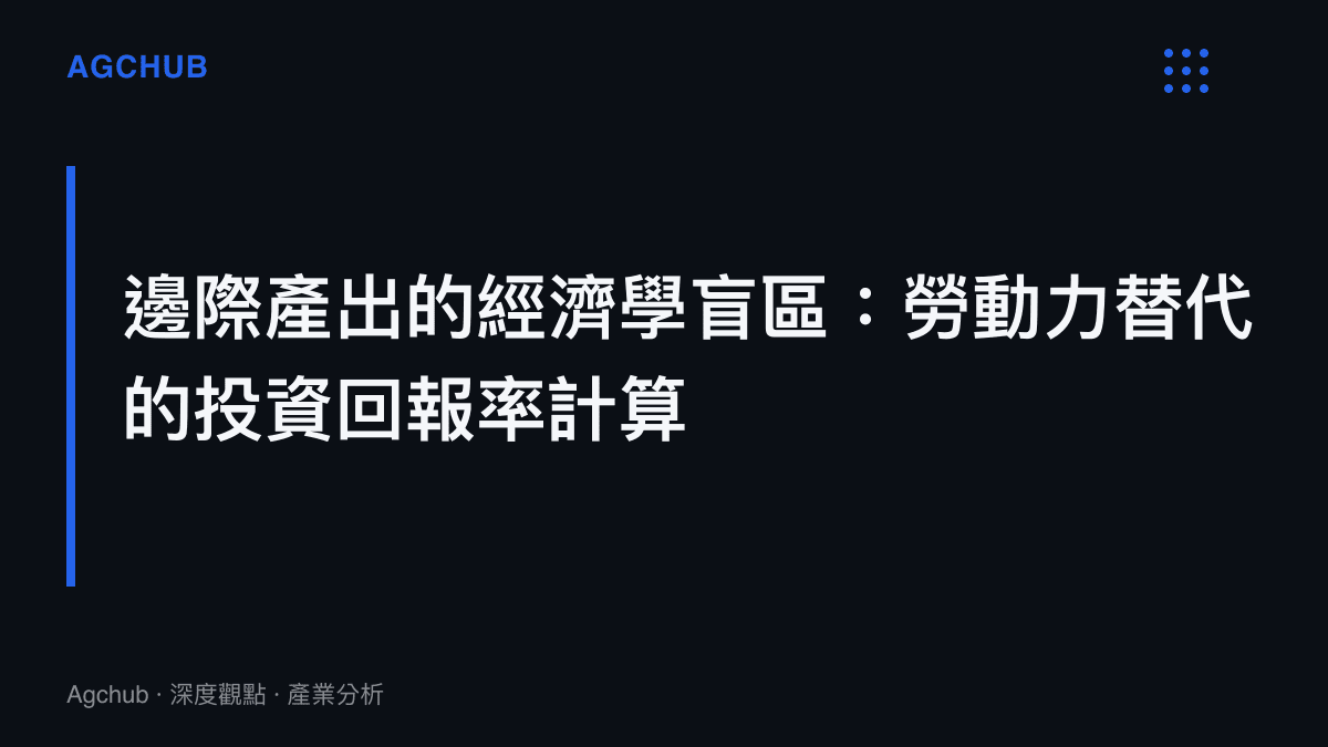 段落標題卡片呈現人形機器人邊際產出與勞動力替代投資回報率的計算模型