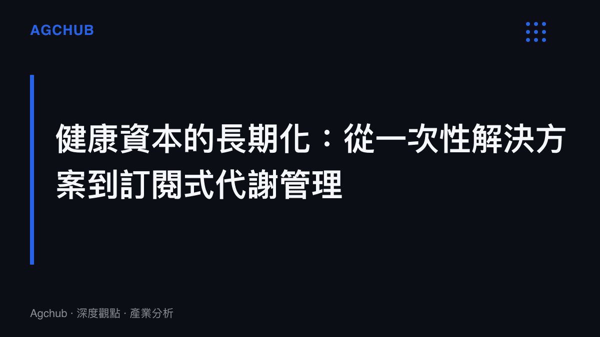 健康資本長期化趨勢的段落標題圖卡，標示從一次性解決方案轉向訂閱式代謝管理的產業遷移方向